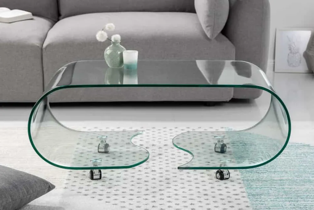 Riess-Ambiente Couchtische & Truhen > Extravaganter Glas Couchtisch FANTOME 90cm transparent