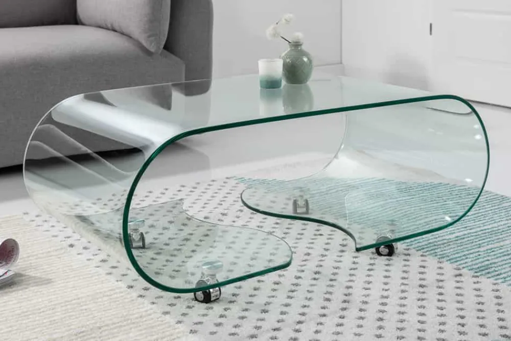 Riess-Ambiente Couchtische & Truhen > Extravaganter Glas Couchtisch FANTOME 90cm transparent