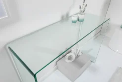 Riess-Ambiente Konsolentische|Bürotische > Extravaganter Glas Konsolentisch FANTOME 100cm transparent Schreibtisch Ganzglastisch