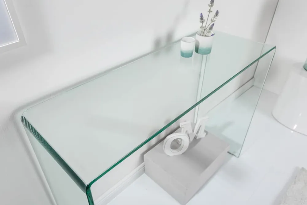 Riess-Ambiente Konsolentische|Bürotische > Extravaganter Glas Konsolentisch FANTOME 100cm transparent Schreibtisch Ganzglastisch