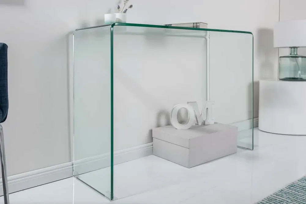 Riess-Ambiente Konsolentische|Bürotische > Extravaganter Glas Konsolentisch FANTOME 100cm transparent Schreibtisch Ganzglastisch