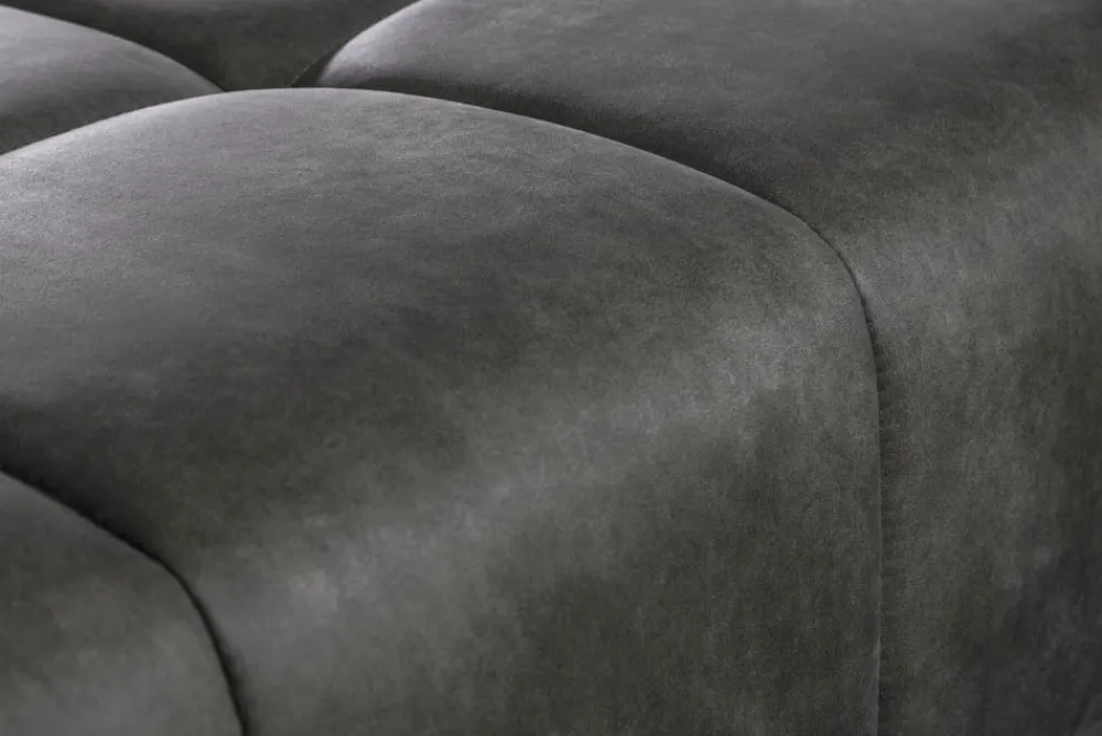 Riess-Ambiente Polsterhocker|Sitzhocker > Extravaganter Hocker ELEGANCIA 110cm grau mit Ziersteppung