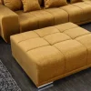 Riess-Ambiente Polsterhocker|Sitzhocker > Extravaganter Hocker ELEGANCIA 110cm senfgelb Vogue Velours Samt mit Ziersteppung