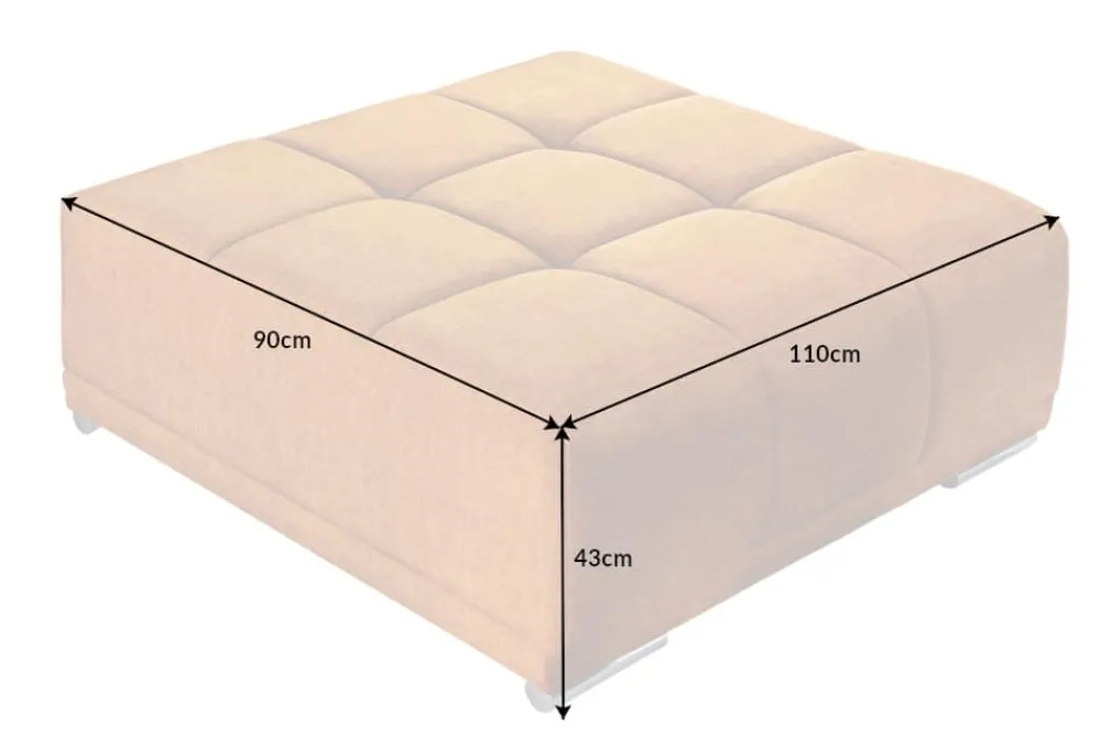 Riess-Ambiente Polsterhocker|Sitzhocker > Extravaganter Hocker ELEGANCIA 110cm senfgelb Vogue Velours Samt mit Ziersteppung