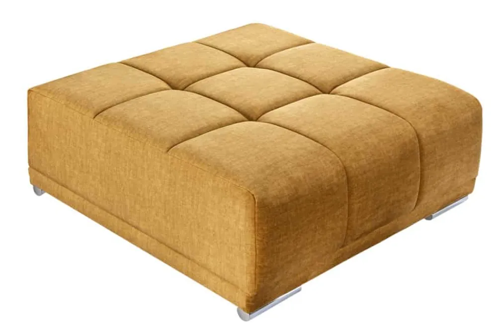 Riess-Ambiente Polsterhocker|Sitzhocker > Extravaganter Hocker ELEGANCIA 110cm senfgelb Vogue Velours Samt mit Ziersteppung