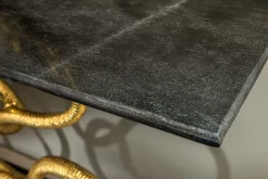 Riess-Ambiente Goldene Möbel|Konsolentische > Extravaganter Konsolentisch WILDLIFE SNAKE 115cm schwarz gold Marmor Schlange Skulptur
