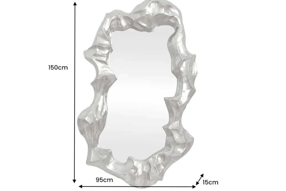 Riess-Ambiente Spiegel > Extravaganter Wandspiegel VENETIA 150cm silber variable Aufhängung