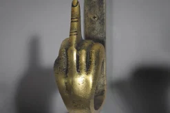 Riess-Ambiente Dekoration|Goldene Möbel > Extravagantes 3er Set Kleiderhaken FINGERS messing Metall-Aluminium Wandgarderobe