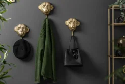 Riess-Ambiente Goldene Möbel|Wanddekoration > Extravagantes Kleiderhaken 3er Set THREE APES 25cm gold Handarbeit