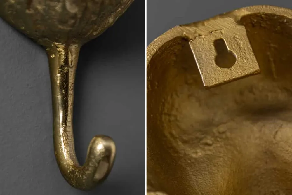 Riess-Ambiente Goldene Möbel|Wanddekoration > Extravagantes Kleiderhaken 3er Set THREE APES 25cm gold Handarbeit