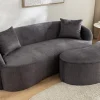 Riess-Ambiente 2-Sitzer Sofa|Skandinavisch > Extravagantes Sofa ELEMENTAL 180cm graphit grau Samt 2-Sitzer Couch organische Form