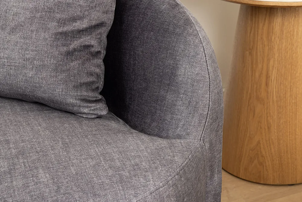 Riess-Ambiente 2-Sitzer Sofa|Skandinavisch > Extravagantes Sofa ELEMENTAL 180cm graphit grau Samt 2-Sitzer Couch organische Form