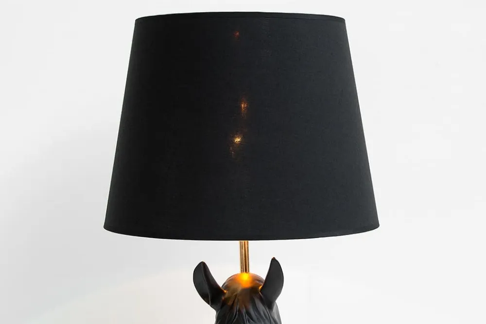 Riess-Ambiente Goldene Möbel|Stehleuchten > Extravagante Stehlampe BLACK BEAUTY 130cm schwarz Pferdefigur