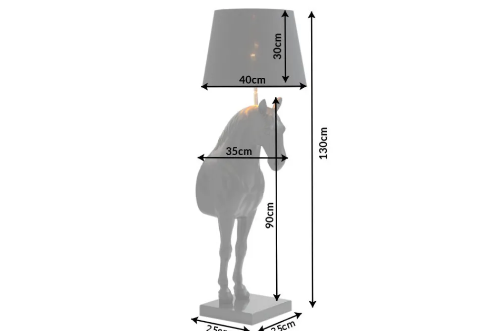 Riess-Ambiente Goldene Möbel|Stehleuchten > Extravagante Stehlampe BLACK BEAUTY 130cm schwarz Pferdefigur