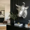 Riess-Ambiente Wanddekoration > Extravagante Stierkopf Wanddekoration TORERO 65cm silber Deko Schädel
