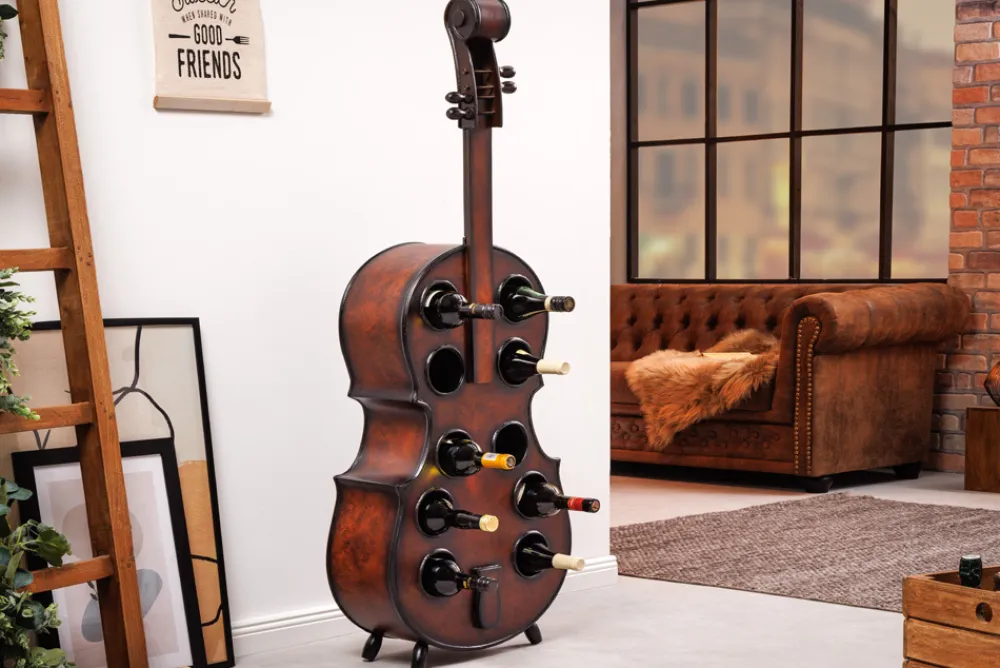 Riess-Ambiente Mehr...|Massivholzregale > Extravagantes Weinregal CELLO 133cm braun Tannenholz für 10 Flaschen