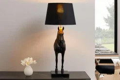 Riess-Ambiente Tischlampen > Extravagante Tischlampe BLACK BEAUTY 75cm schwarz gold Pferde-Skulptur