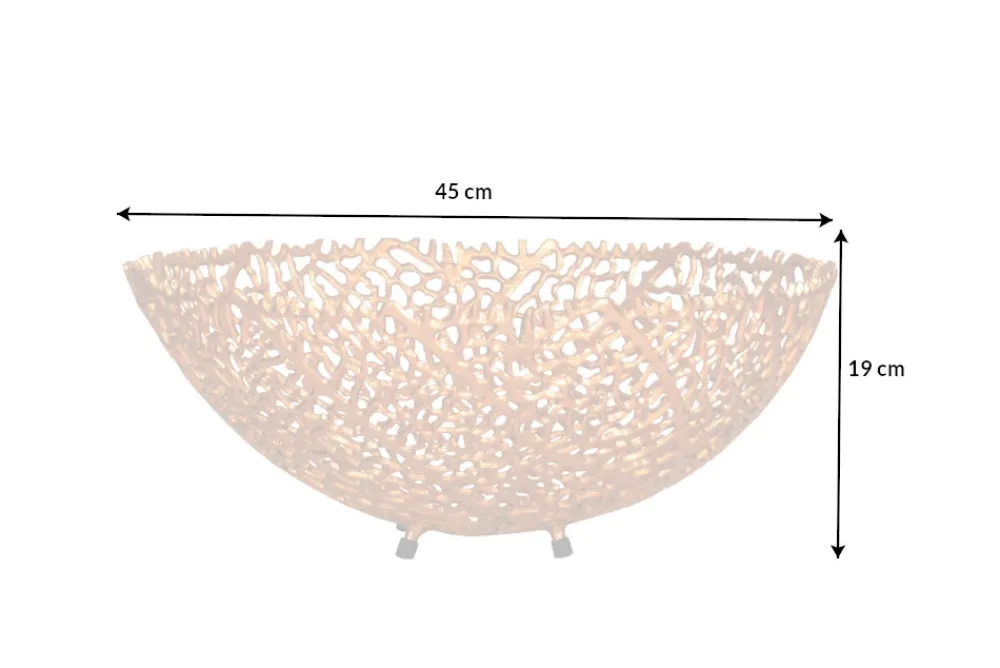 Riess-Ambiente Goldene Möbel|Schalen > Filigrane Design Schale ABSTRACT LEAF 45cm gold Handarbeit
