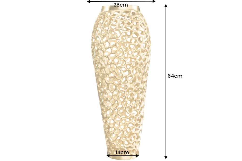 Riess-Ambiente Dekoration|Goldene Möbel > Filigrane Design Vase ABSTRACT LEAF gold 65cm Handarbeit
