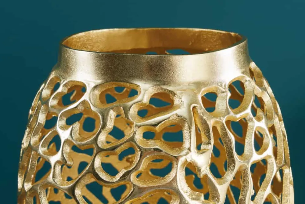 Riess-Ambiente Dekoration|Goldene Möbel > Filigrane Design Vase ABSTRACT LEAF gold 65cm Handarbeit