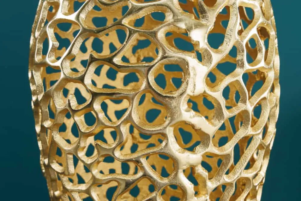 Riess-Ambiente Dekoration|Goldene Möbel > Filigrane Design Vase ABSTRACT LEAF gold 65cm Handarbeit