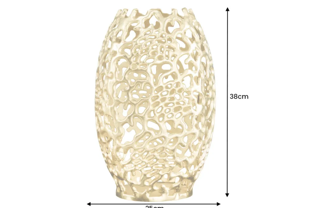 Riess-Ambiente Dekoration|Goldene Möbel > Filigrane Design Vase ABSTRACT LEAF gold 40cm Handarbeit