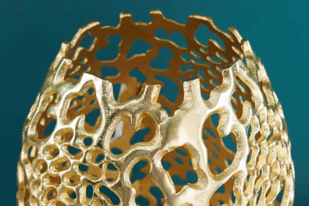 Riess-Ambiente Dekoration|Goldene Möbel > Filigrane Design Vase ABSTRACT LEAF gold 40cm Handarbeit