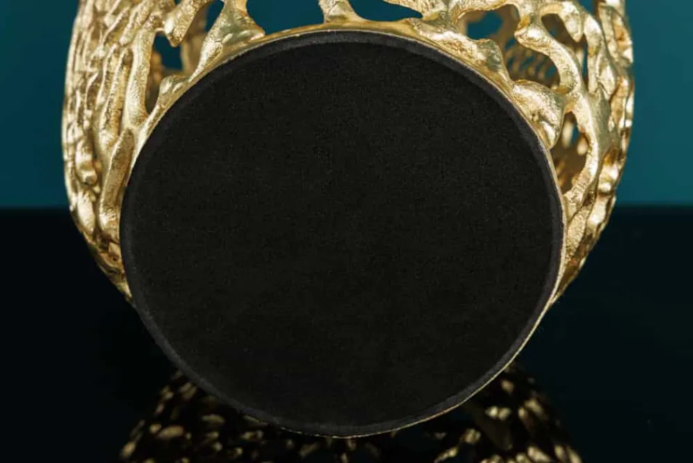 Riess-Ambiente Dekoration|Goldene Möbel > Filigrane Design Vase ABSTRACT LEAF gold 40cm Handarbeit