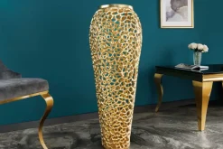 Riess-Ambiente Dekoration|Goldene Möbel > Filigrane Design XXL Vase ABSTRACT LEAF 90cm gold Handarbeit