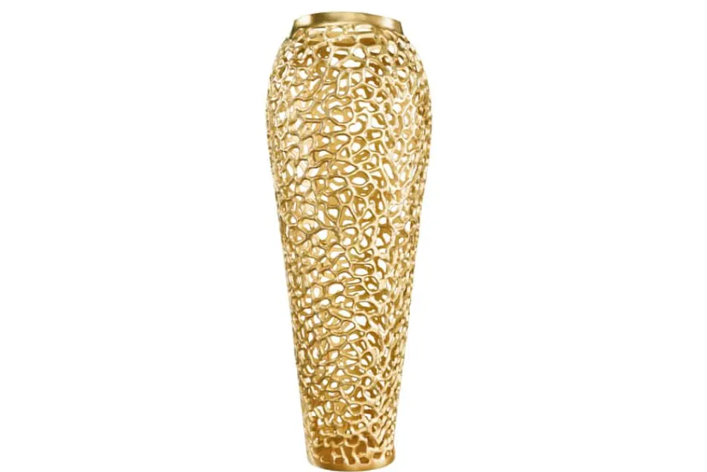 Riess-Ambiente Dekoration|Goldene Möbel > Filigrane Design XXL Vase ABSTRACT LEAF 90cm gold Handarbeit