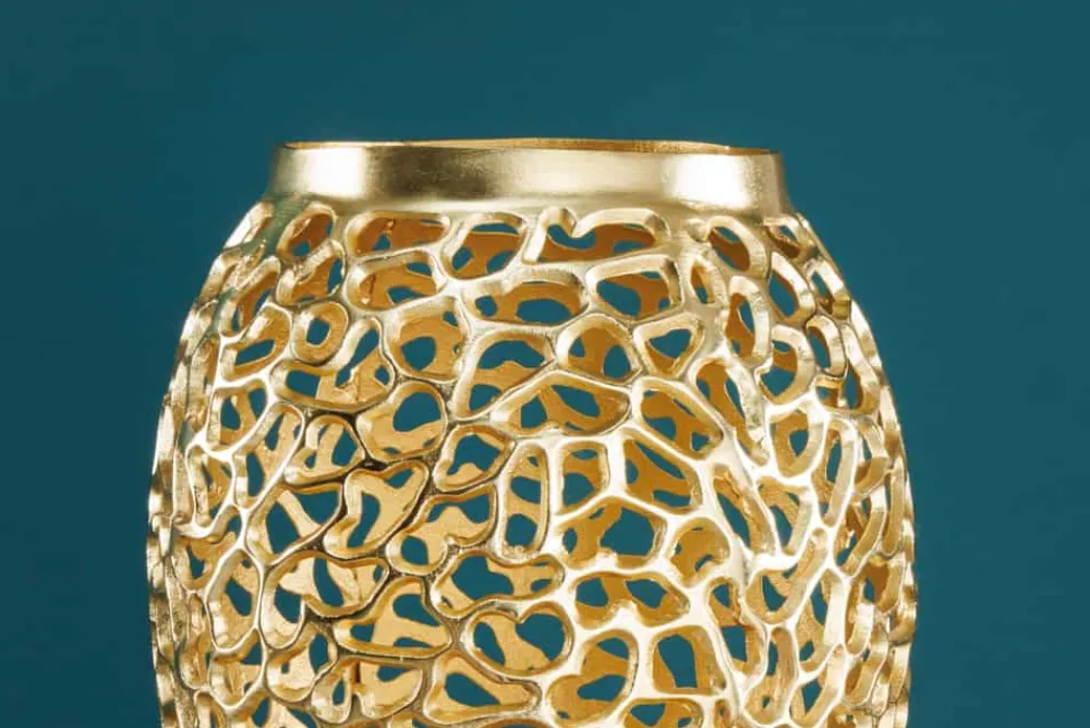 Riess-Ambiente Dekoration|Goldene Möbel > Filigrane Design XXL Vase ABSTRACT LEAF 90cm gold Handarbeit