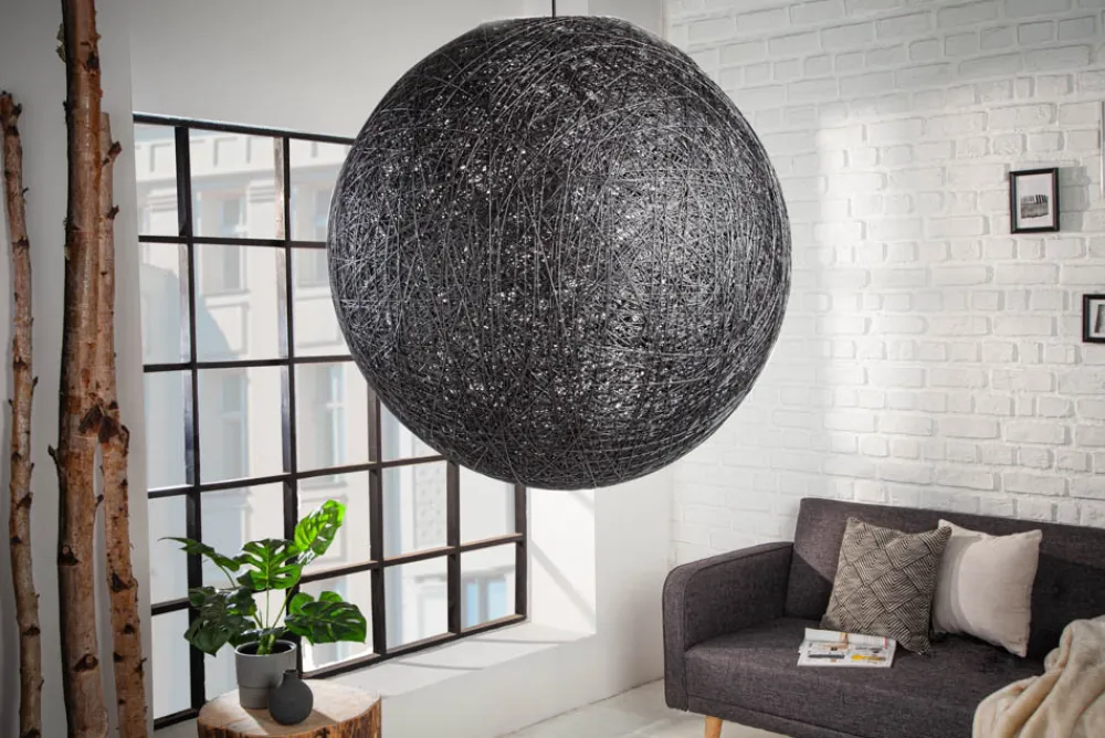 Riess-Ambiente Hängelampen > Filigrane Hängelampe COCOONING XL 60cm schwarz Kugelleuchte
