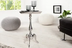 Riess-Ambiente Beistelltische > Filigraner Beistelltisch TRAYFUL 55cm silber Aluminium Tablett-Tisch