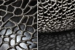 Riess-Ambiente Couchtische & Truhen > Filigraner Design Couchtisch ABSTRACT LEAF 80cm silber Handarbeit