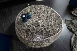 Riess-Ambiente Couchtische & Truhen > Filigraner Design Couchtisch ABSTRACT LEAF 80cm silber Handarbeit