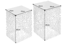 Riess-Ambiente Beistelltische > Filigranes Beistelltisch 2er Set ABSTRACT LEAF 45cm silber Handarbeit