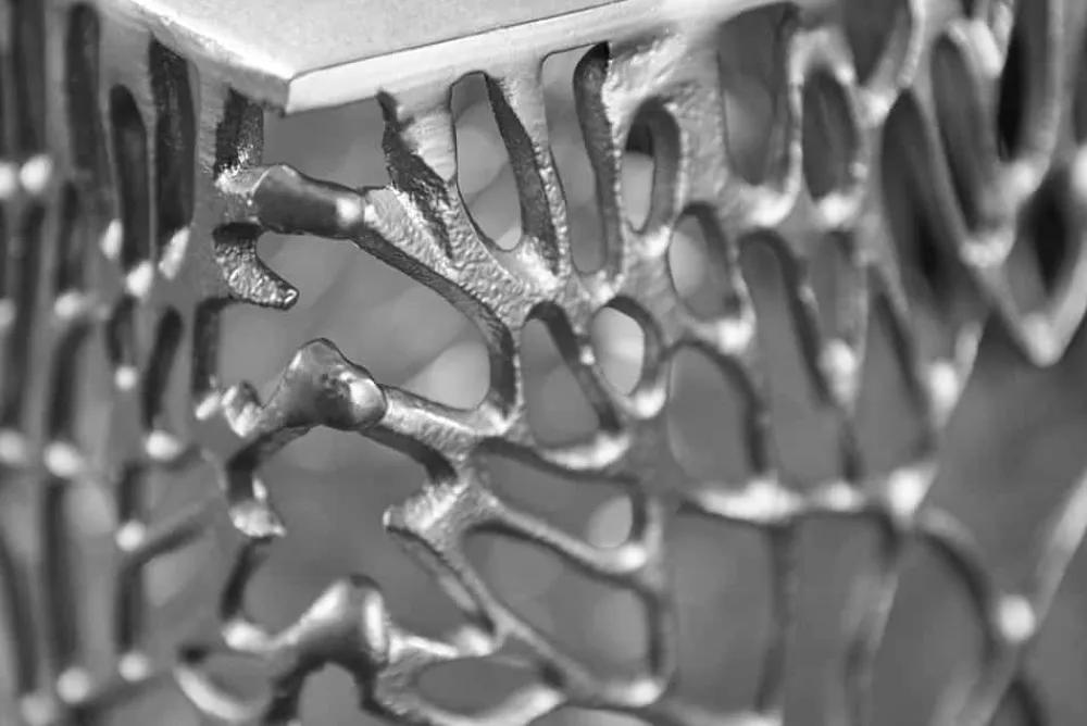 Riess-Ambiente Beistelltische > Filigranes Beistelltisch 2er Set ABSTRACT LEAF 45cm silber Handarbeit