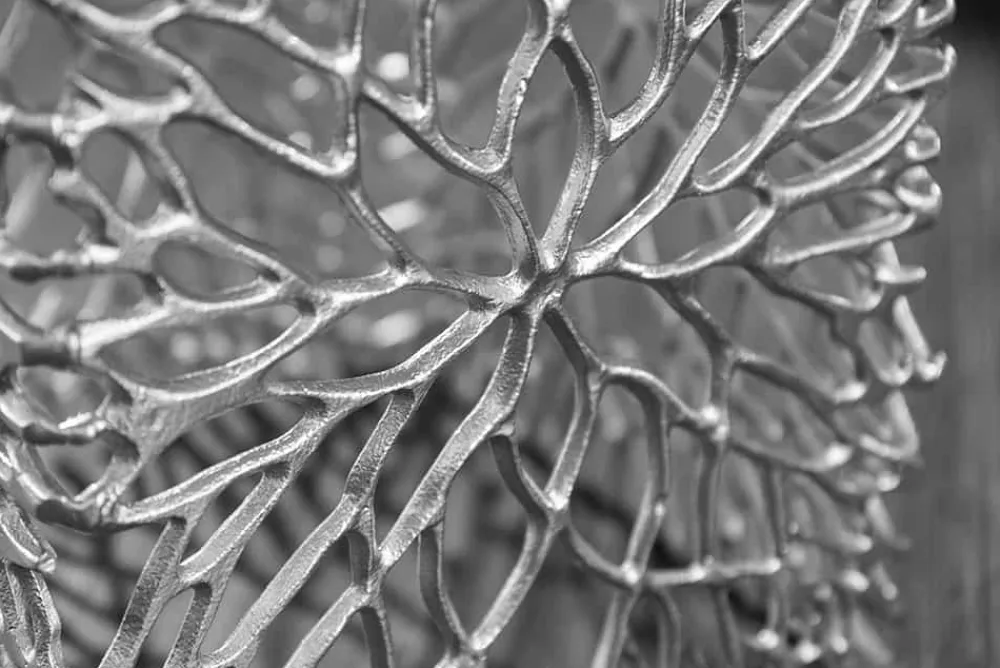 Riess-Ambiente Beistelltische > Filigranes Beistelltisch 2er Set ABSTRACT LEAF 45cm silber Handarbeit