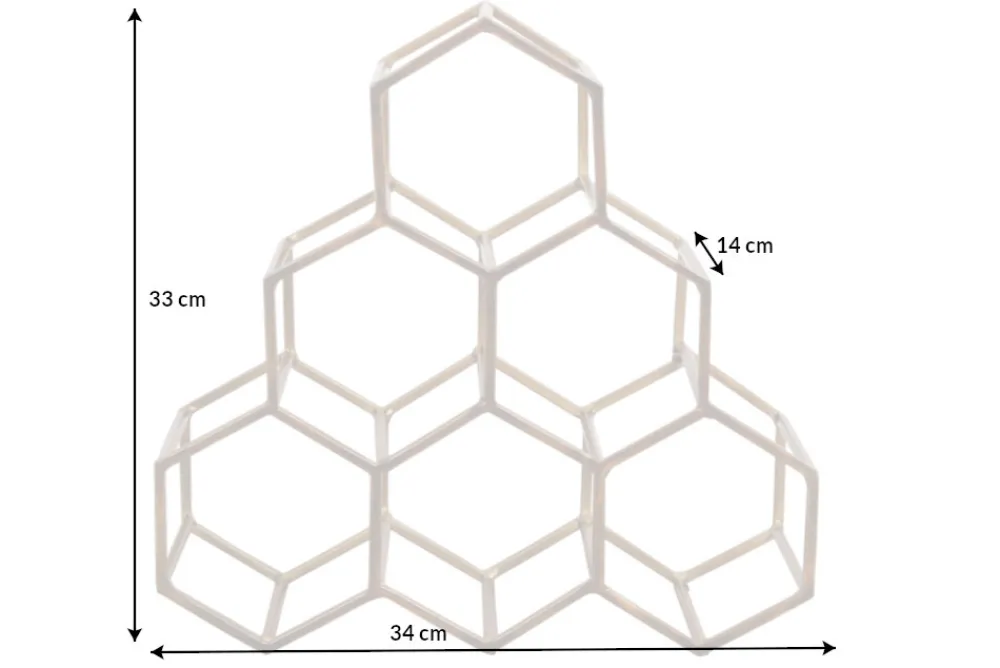 Riess-Ambiente Goldene Möbel|Retro Möbel > Filigranes Design Weinregal HONEYCOMB 35cm gold Metall Handarbeit