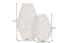 Riess-Ambiente Dekoration|Vasen > Filigranes Vasen 2er Set ABSTRACT LEAF 40cm silber Metall Handarbeit Blumenvase