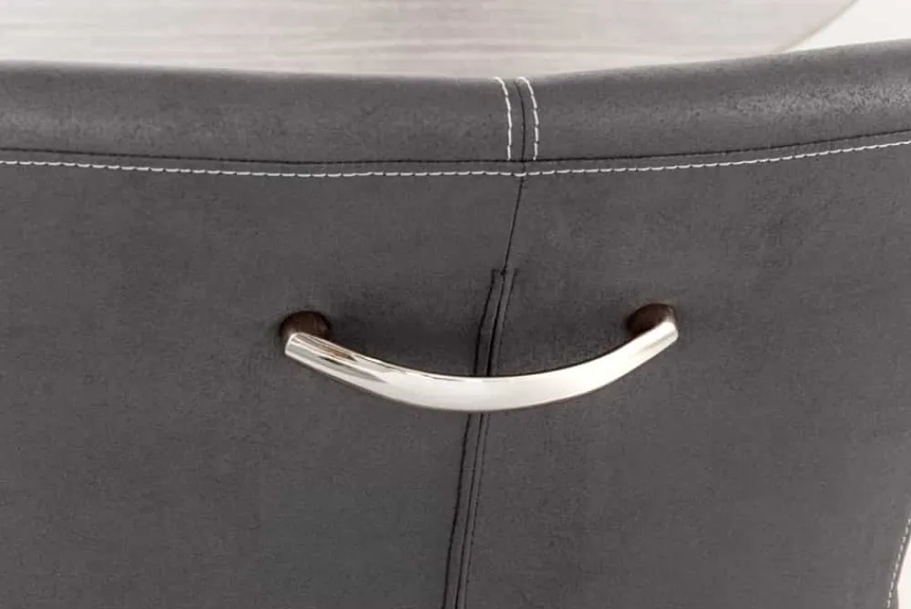 Riess-Ambiente Freischwinger|Industrial Loft > Freischwinger Stuhl SAMSON vintage grau mit Armlehne und Edelstahlrahmen