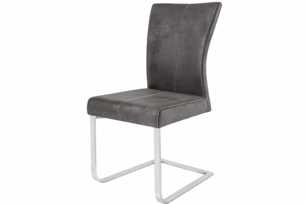 Riess-Ambiente Freischwinger|Industrial Loft > Freischwinger Stuhl SAMSON vintage grau Edelstahlrahmen mit Komfortgriff