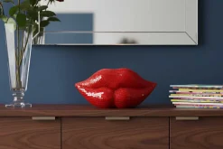 Riess-Ambiente Dekoration > Glamouröse Deko-Figur DISCO LIP 30cm rot Glas-Mosaik-Design handmade