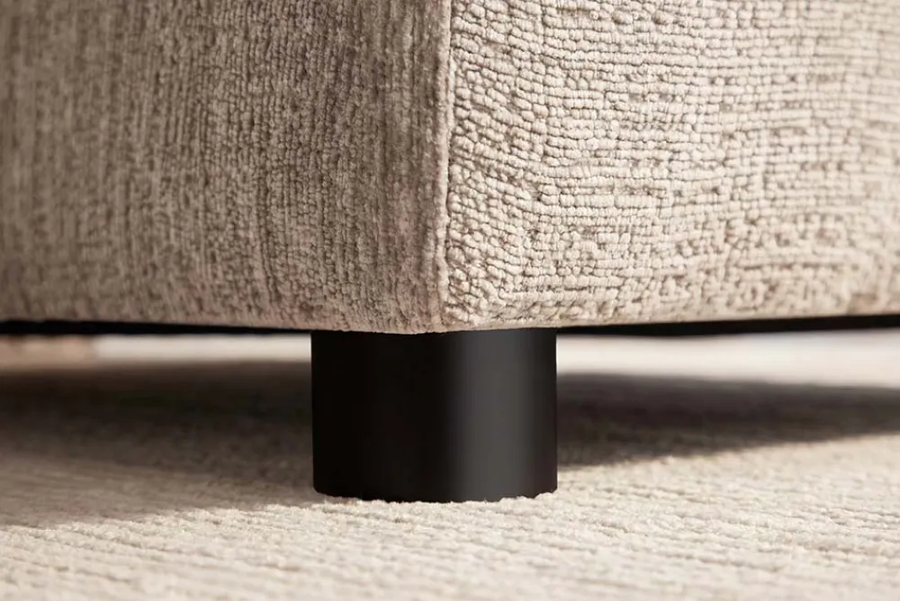 Riess-Ambiente Sitzhocker > Großer Hocker SOHO 100cm beige Chenillestoff Polsterhocker mit Wellenunterfederung