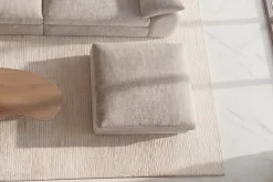 Riess-Ambiente Sitzhocker > Großer Hocker SOHO 100cm beige Chenillestoff Polsterhocker mit Wellenunterfederung