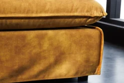 Riess-Ambiente Polsterhocker|Sitzhocker > Großer Hussenhocker HEAVEN 100cm senfgelb Samt Landhausstil Sofahocker waschbarer Bezug