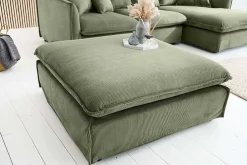Riess-Ambiente Sitzhocker > Großer Sitzhocker HEAVEN 100cm grün Cord Sofahocker abnehmbarer Bezug