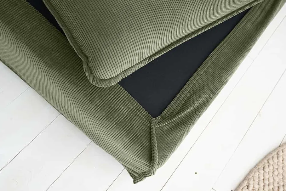 Riess-Ambiente Sitzhocker > Großer Sitzhocker HEAVEN 100cm grün Cord Sofahocker abnehmbarer Bezug