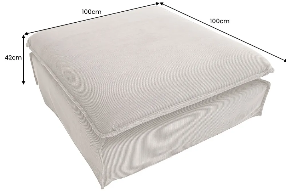 Riess-Ambiente Sitzhocker > Großer Sitzhocker HEAVEN 100cm grün Cord Sofahocker abnehmbarer Bezug