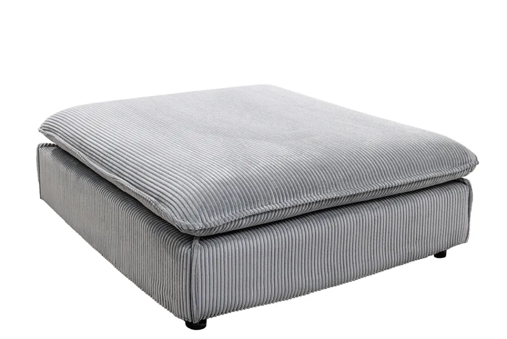 Riess-Ambiente Sitzhocker > Großer Sitzhocker HEAVEN 100cm hellgrau Cord Federkern Sofahocker abnehmbarer Bezug